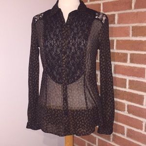 Free People see-through button-up